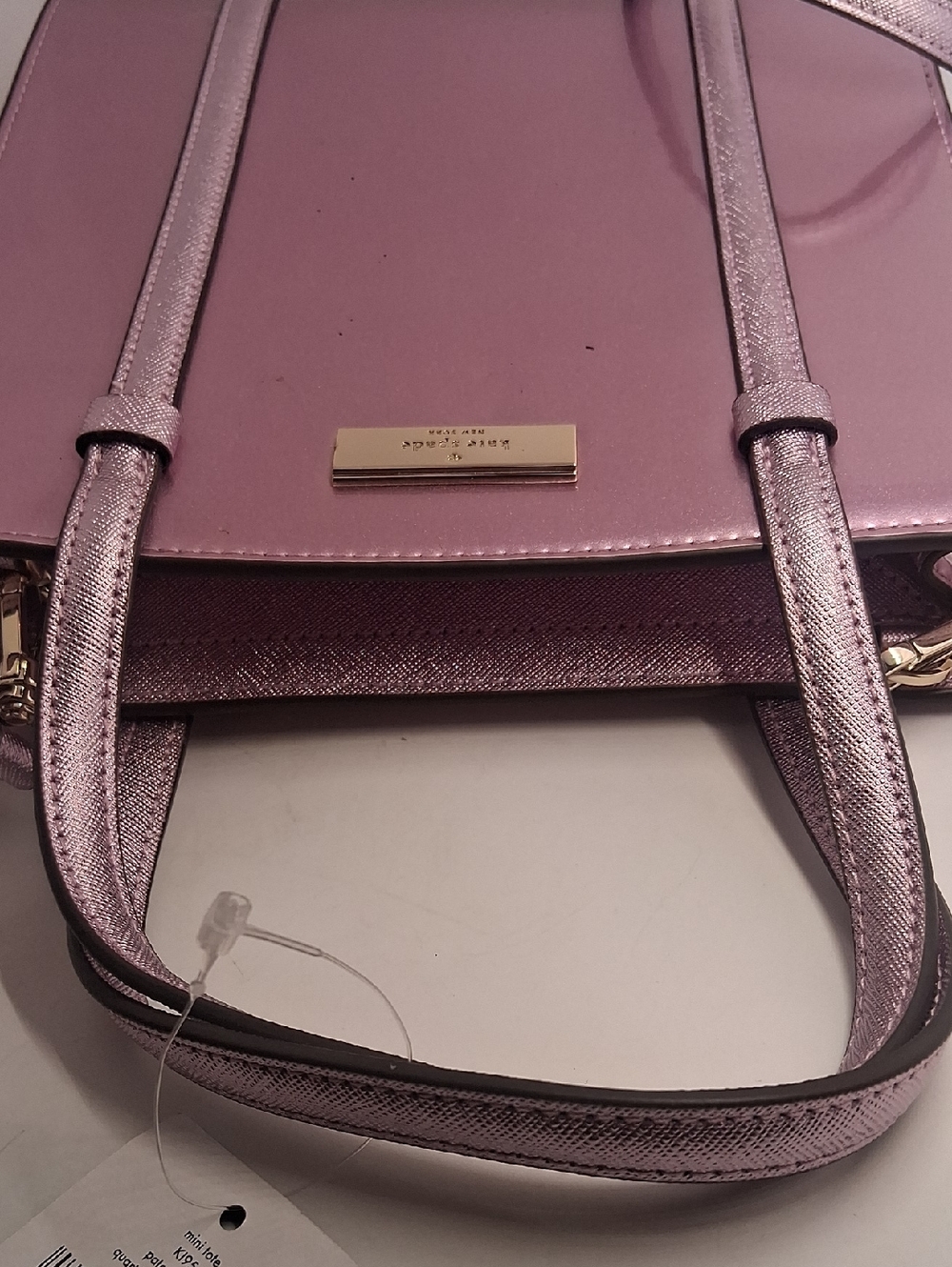 kate spade Metallic Lavender-Pink Mini Tote with Card Holder - Picture 9 of 14